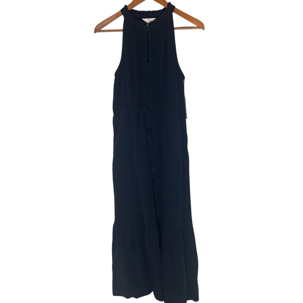 Navy Blue Sleeveless Maxi Dress Boho Tiered Summer Beach XS - Picture 2 of 12